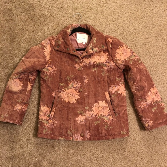 Anthropologie Floral Corduroy Puffer Jacket - Picture 3 of 5